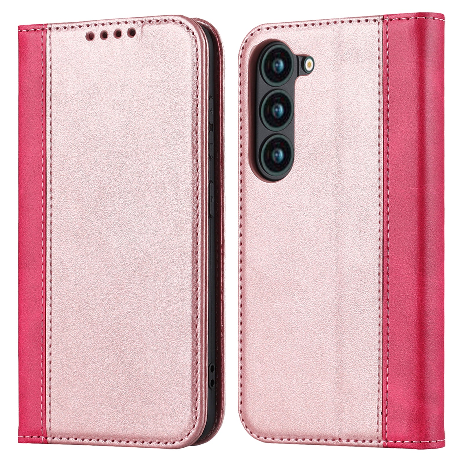 For Samsung Galaxy S23 Phone Cover Bi-color Splicing Magnetic Closure PU Leather Calf Texture Stand Flip Wallet Case For Samsung Galaxy S23 Phone Cover Bi-color Splicing Magnetic Closure PU Leather Calf Texture Stand Flip Wallet Case